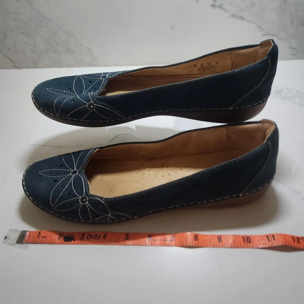 Naturalizer EUC Kipper Teal Blue Suede Size 12W Leather Loafer Flats Shoes - Picture 5 of 12